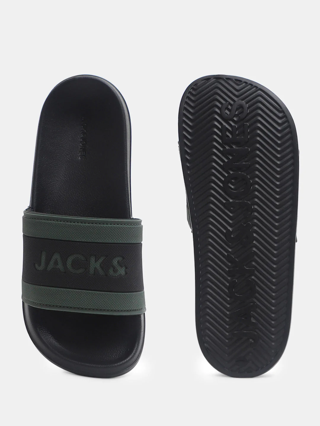 Black Logo Printed Pool Sliders - Image 5