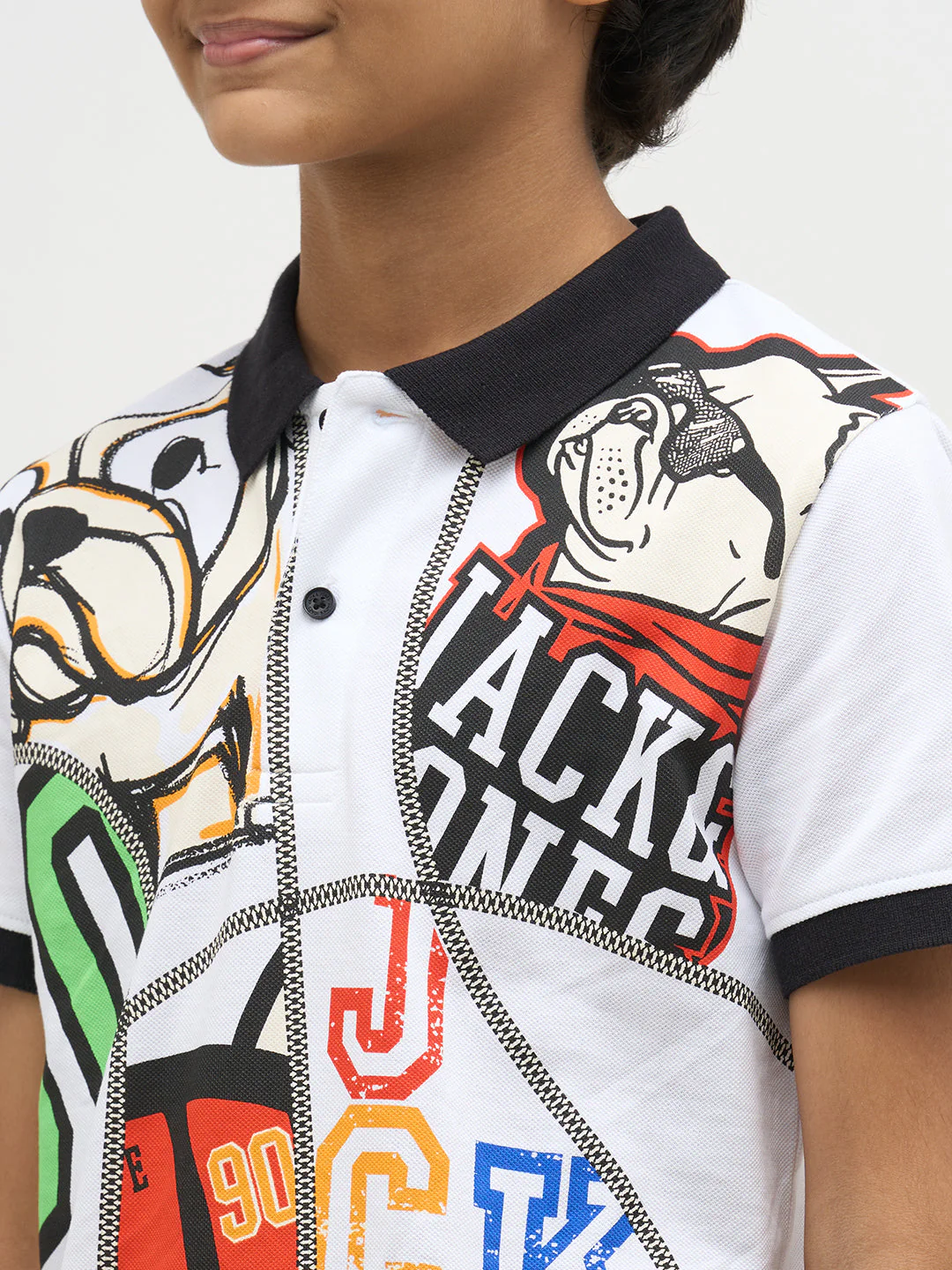 Boys Printed Cotton Polo - Image 6