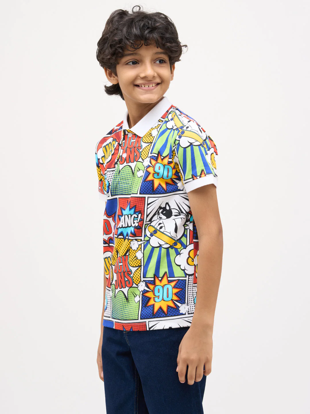 Boys Comic Strip Print Polo - Image 3