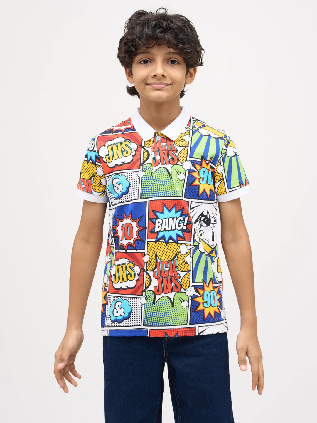 Boys Comic Strip Print Polo - Image 8