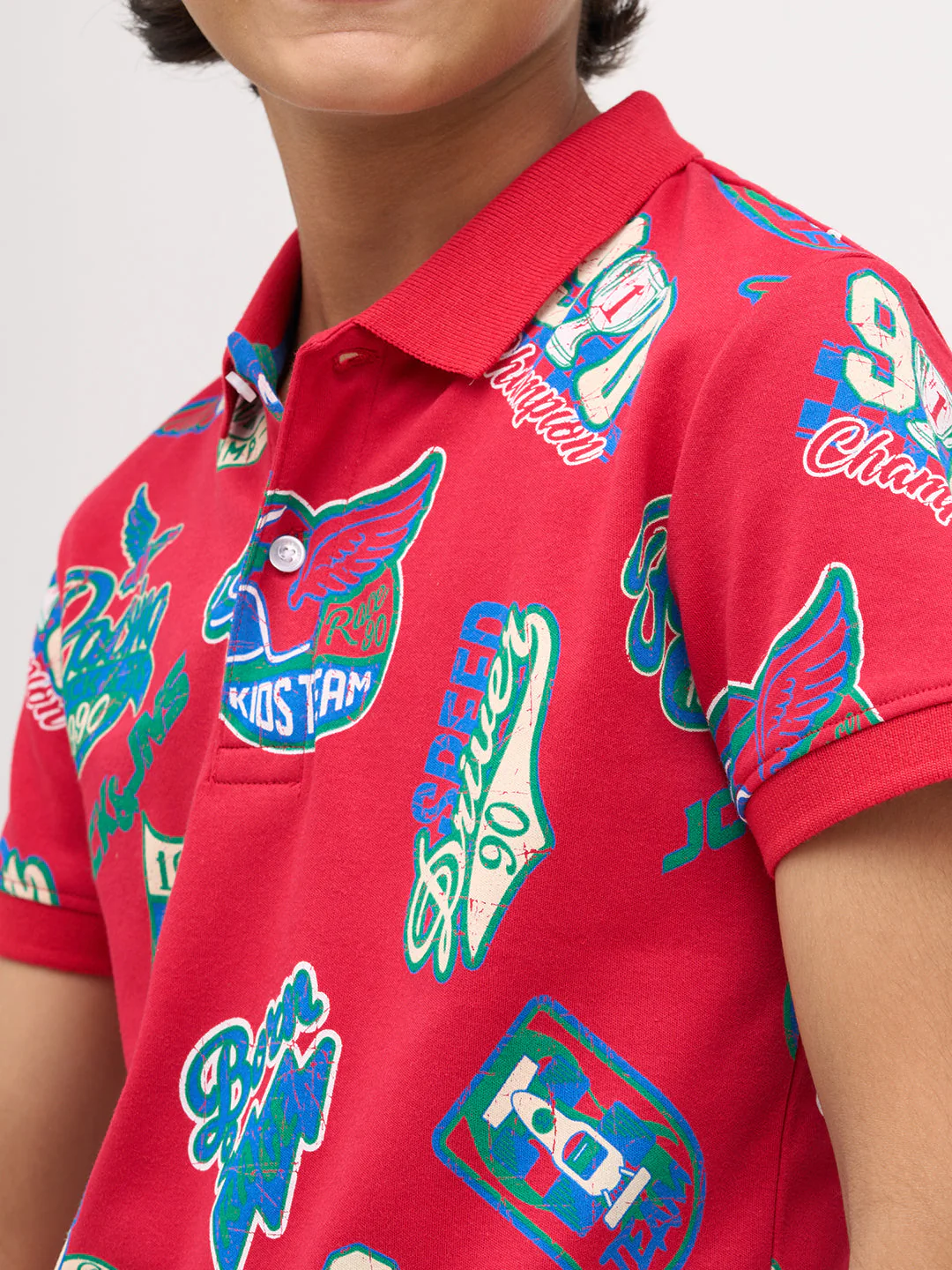 Boys Printed Cotton Polo - Image 6