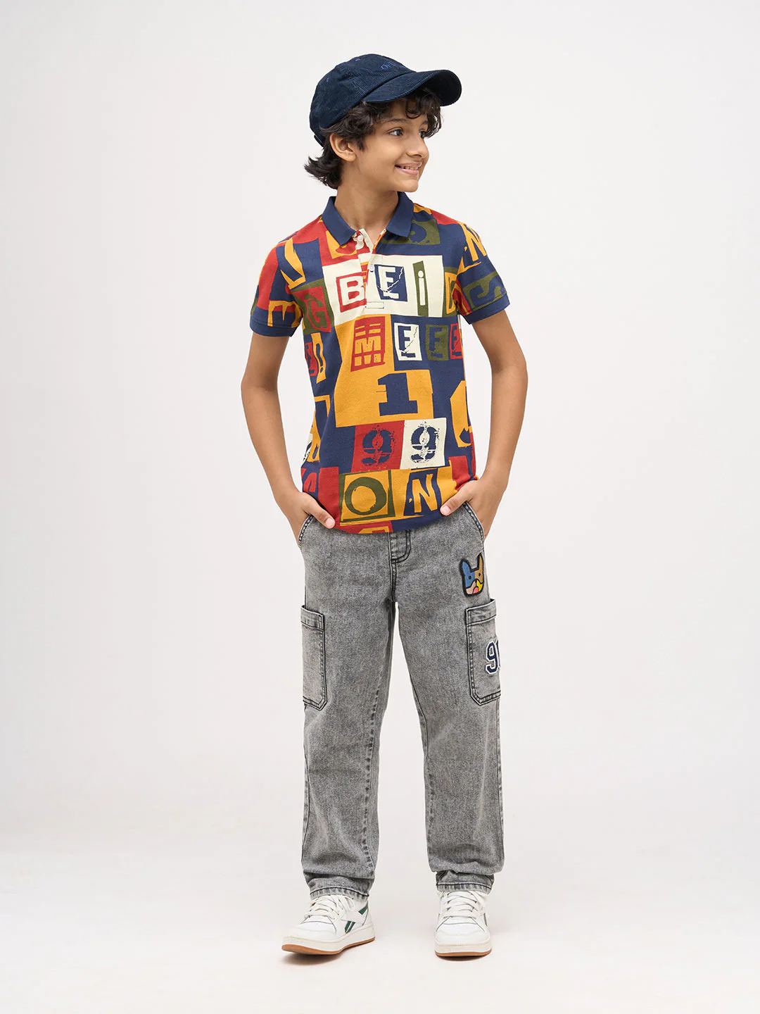 Boys Typographic Print Polo