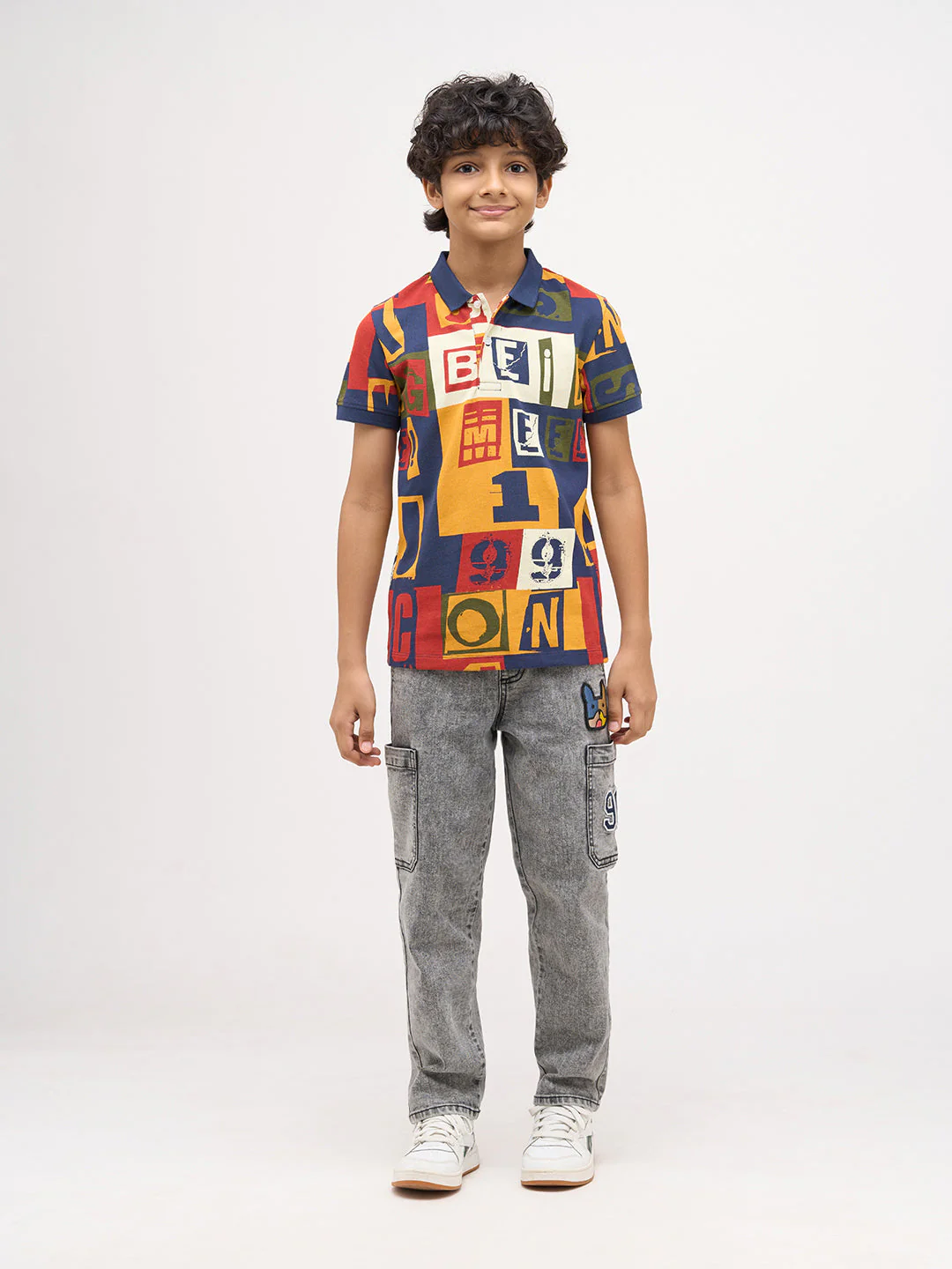 Boys Typographic Print Polo - Image 5