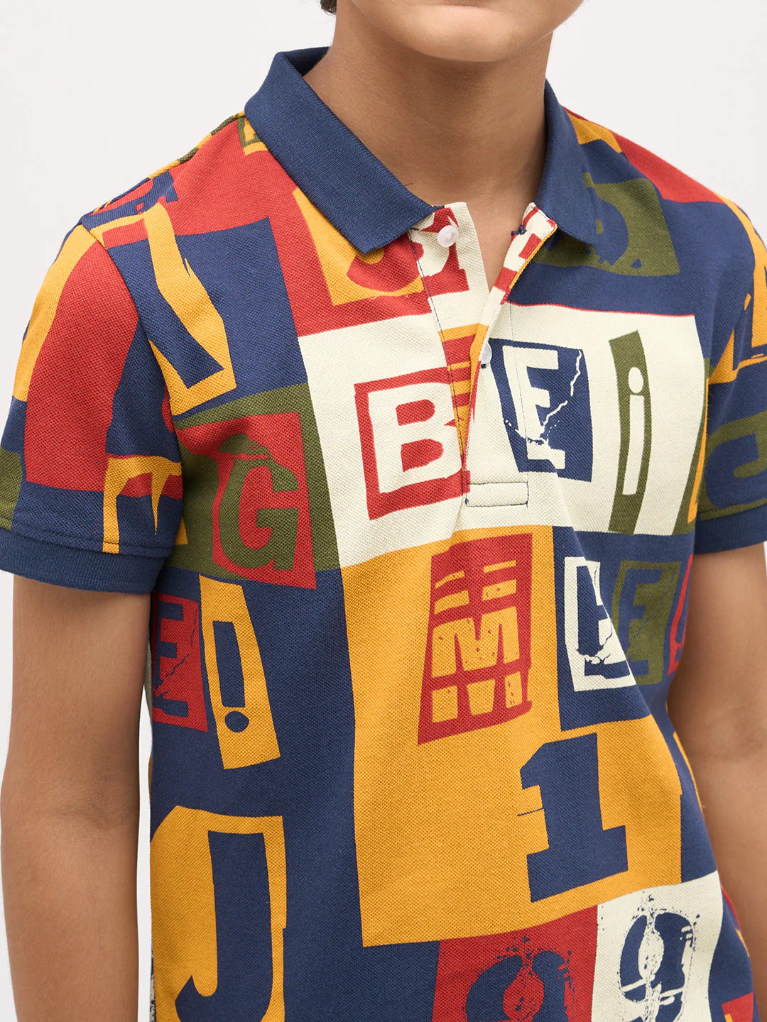 Boys Typographic Print Polo - Image 6