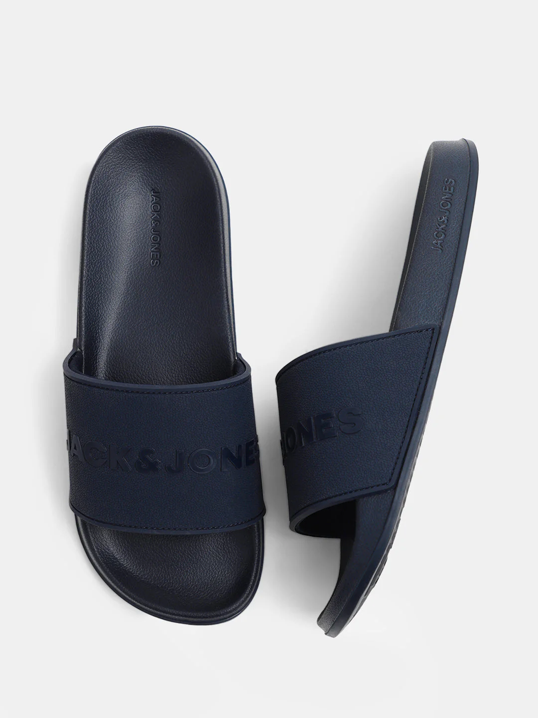 Navy Blue Glossy Logo Pool Sliders - Image 3