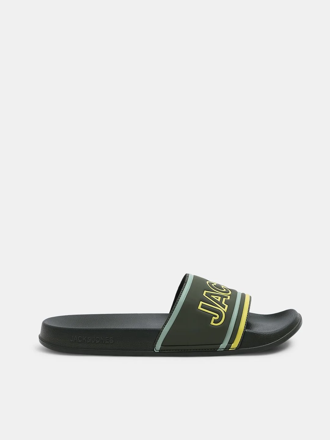 Olive Contrast Logo Pool Sliders - Image 2