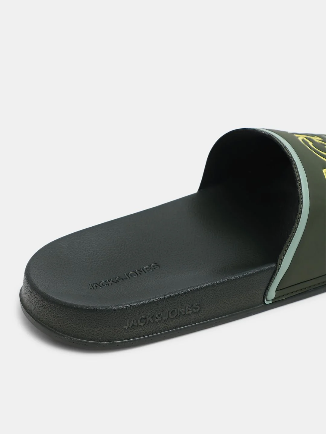 Olive Contrast Logo Pool Sliders - Image 8