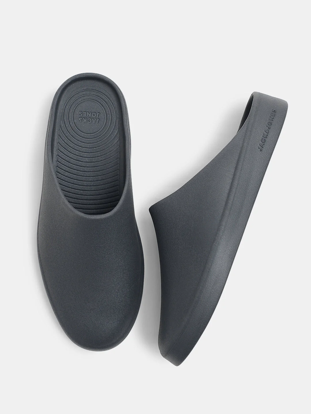 Dark Grey Moulded Mules - Image 3