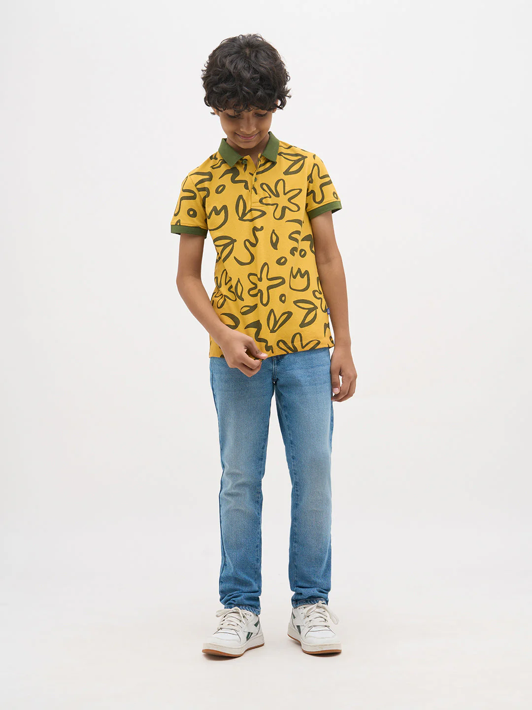 Yellow Printed Cotton Polo - Image 5