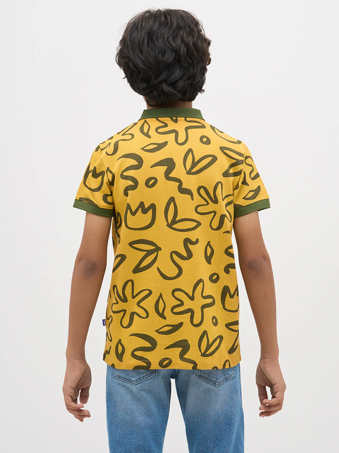Yellow Printed Cotton Polo - Image 9
