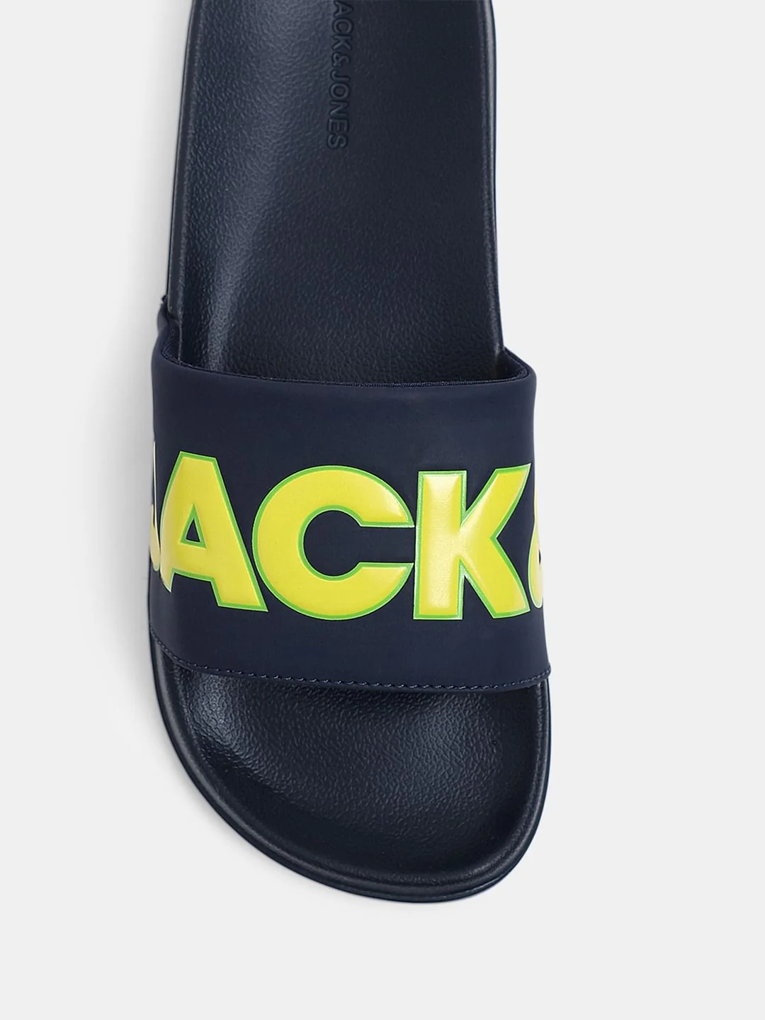 Navy Blue Contrast Logo PU Pool Sliders - Image 7