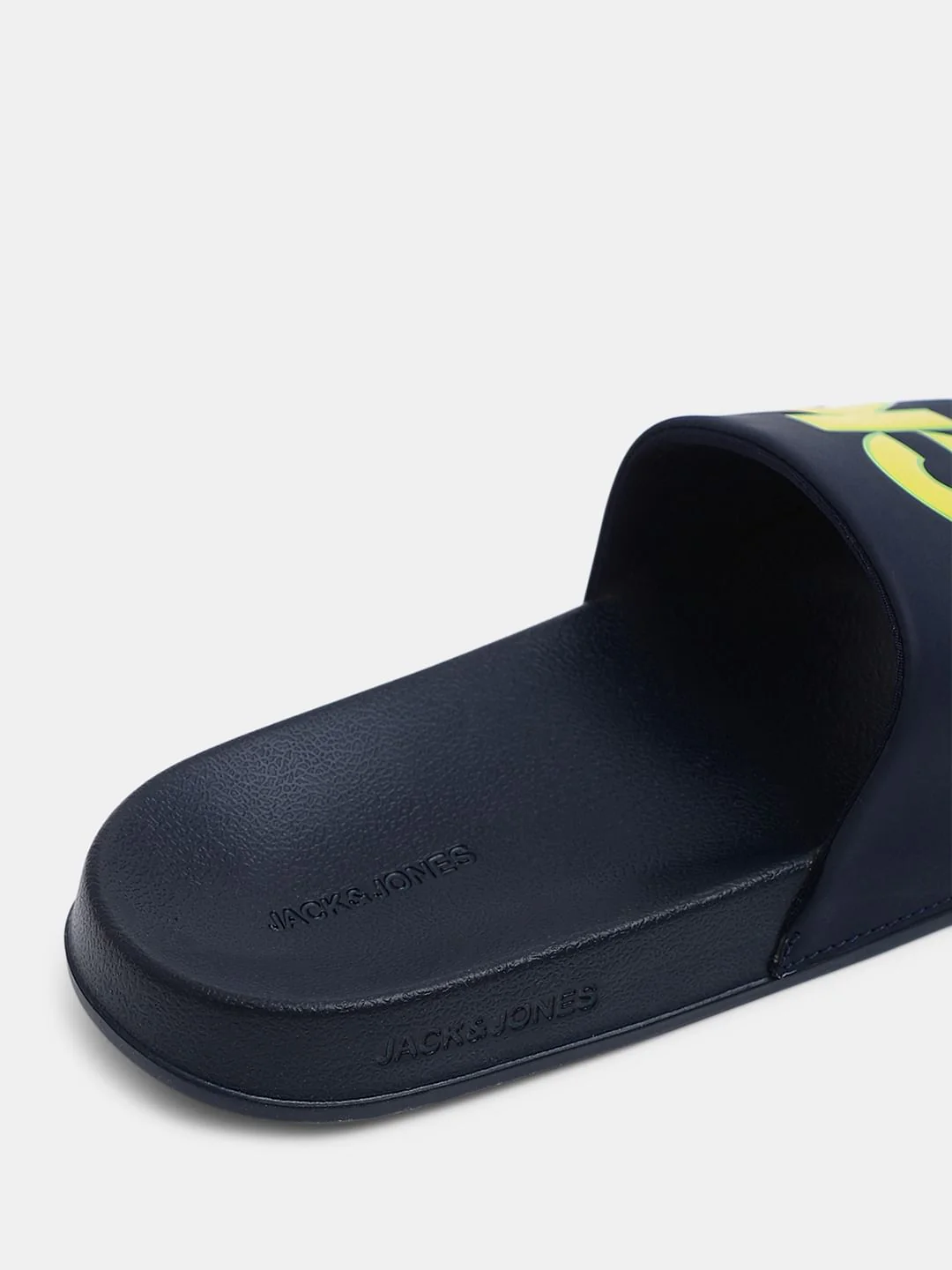 Navy Blue Contrast Logo PU Pool Sliders - Image 8