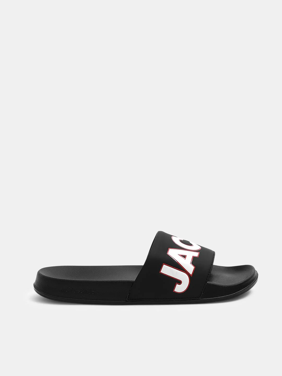 Black Contrast Logo PU Pool Sliders - Image 2
