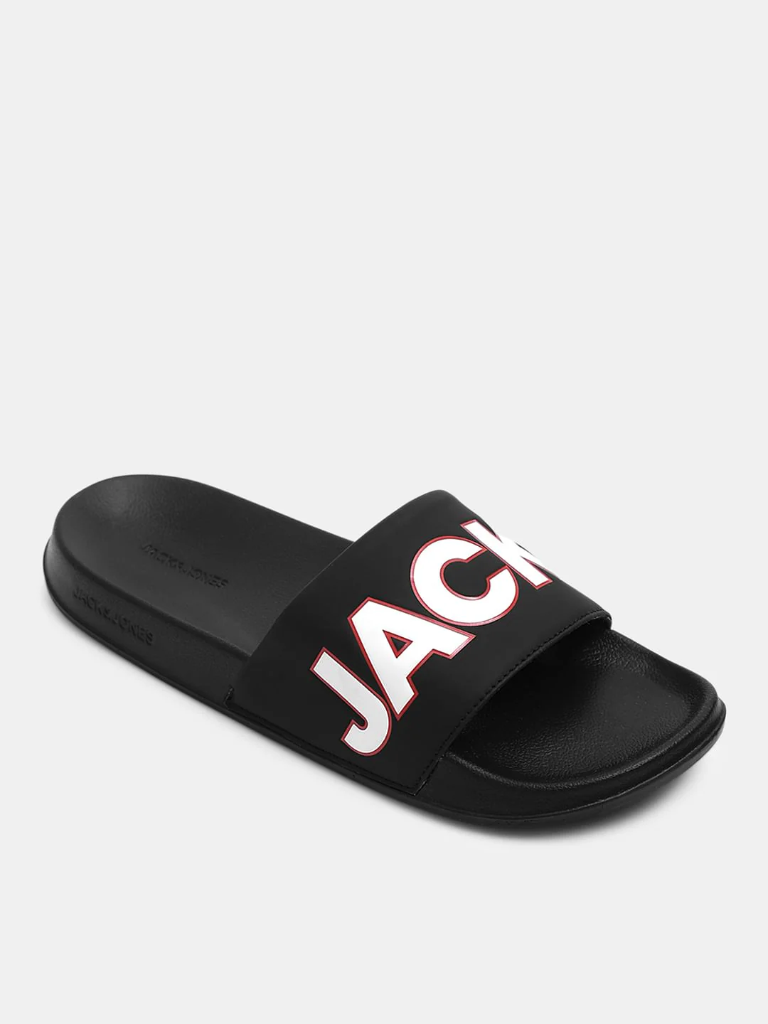 Black Contrast Logo PU Pool Sliders - Image 4