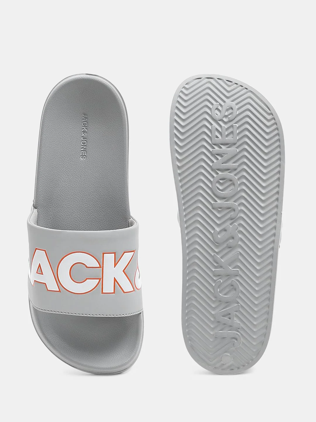 Grey Contrast Logo PU Pool Sliders - Image 5