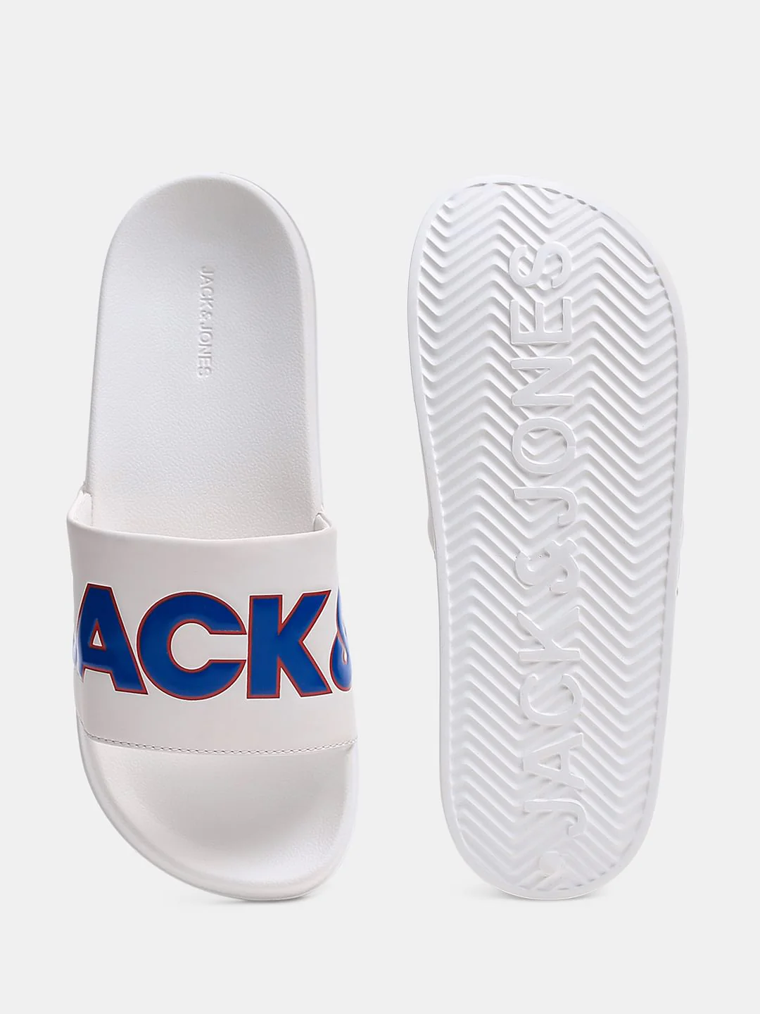 White Contrast Logo PU Pool Sliders - Image 5