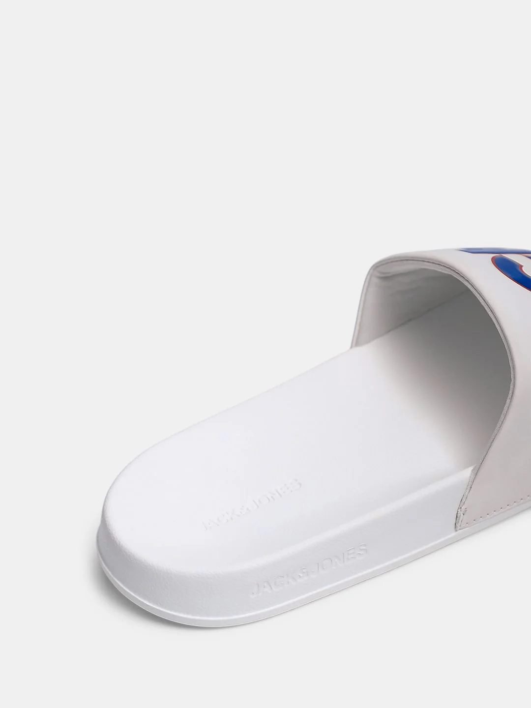 White Contrast Logo PU Pool Sliders - Image 8