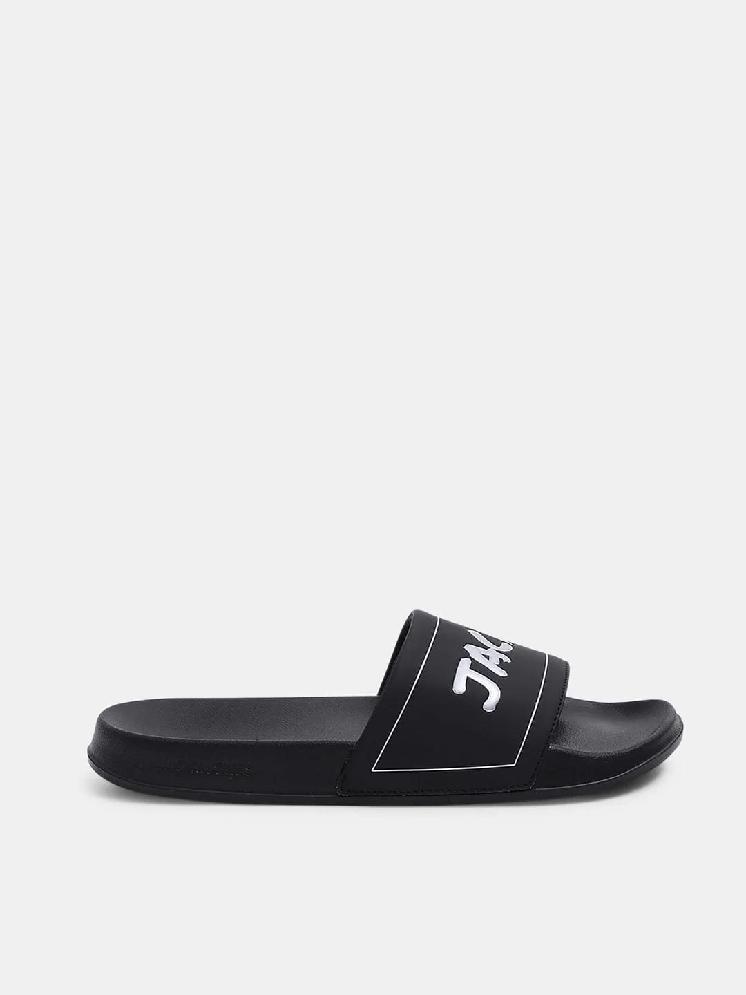 Black Logo Print Pool Sliders - Image 2