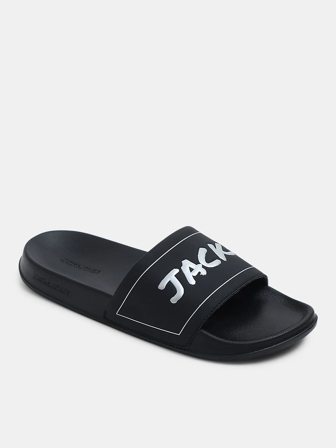 Black Logo Print Pool Sliders - Image 4