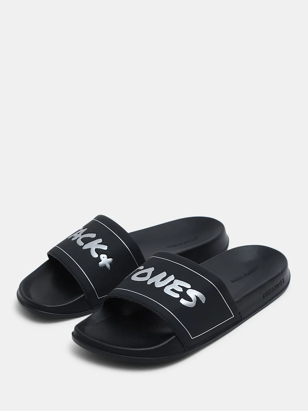 Black Logo Print Pool Sliders - Image 6