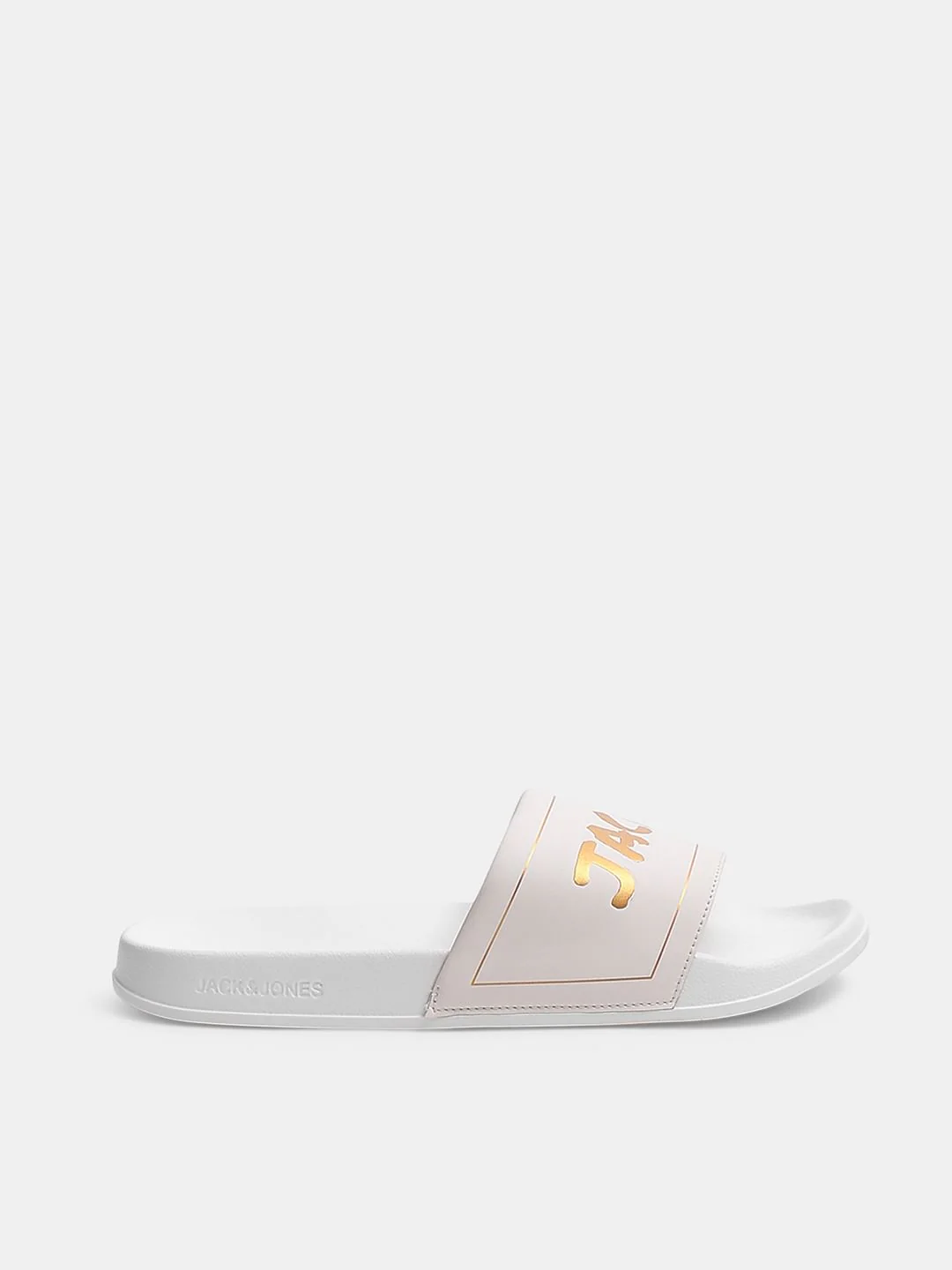 White Logo Print Pool Sliders - Image 2