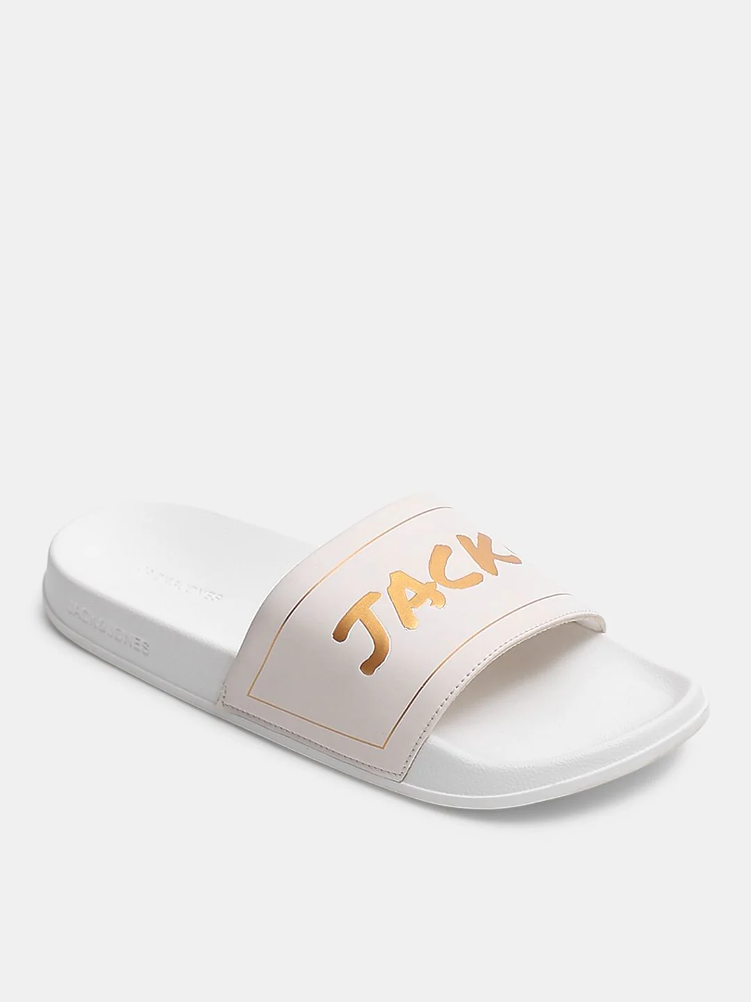 White Logo Print Pool Sliders - Image 4