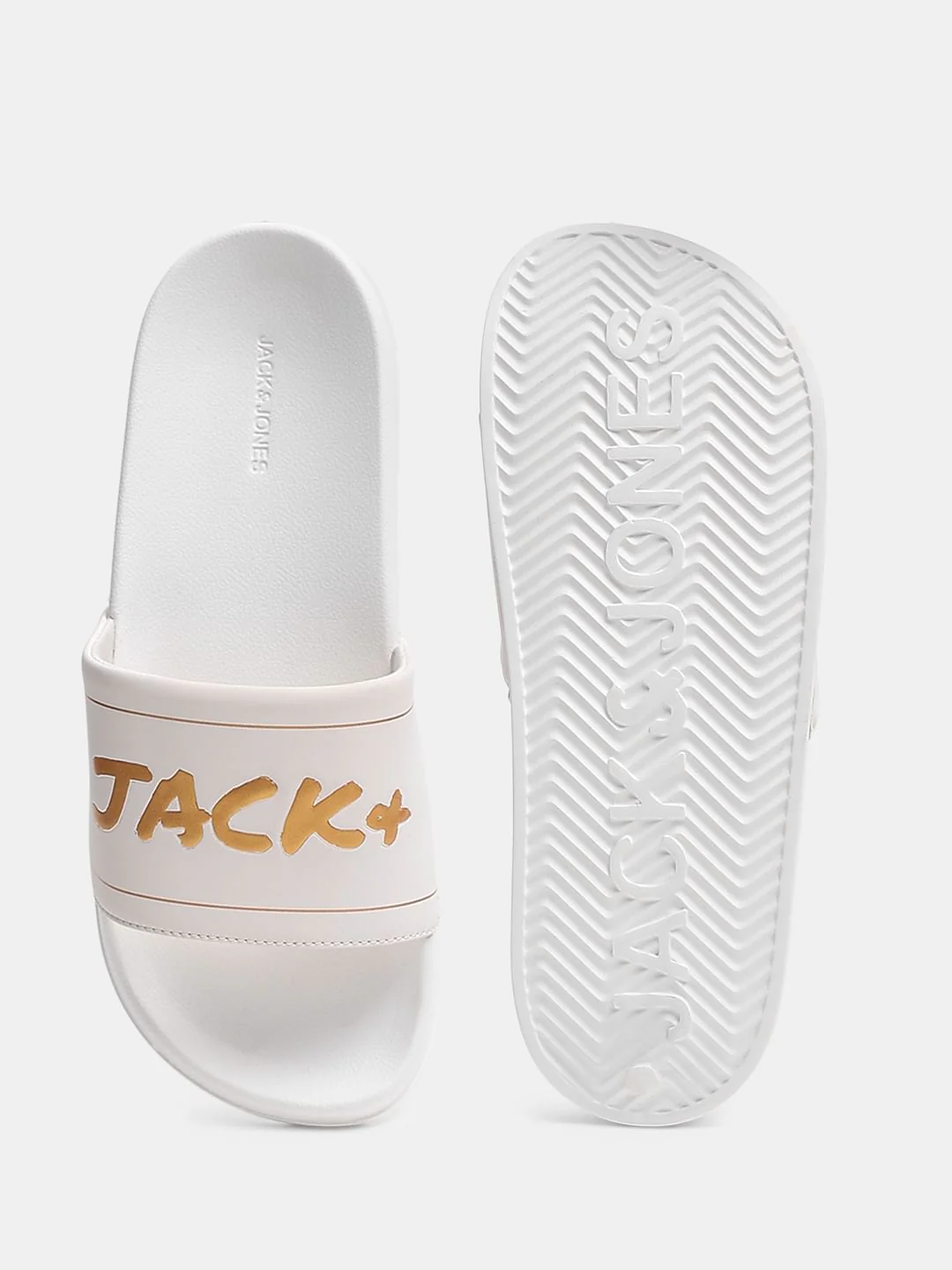 White Logo Print Pool Sliders - Image 5
