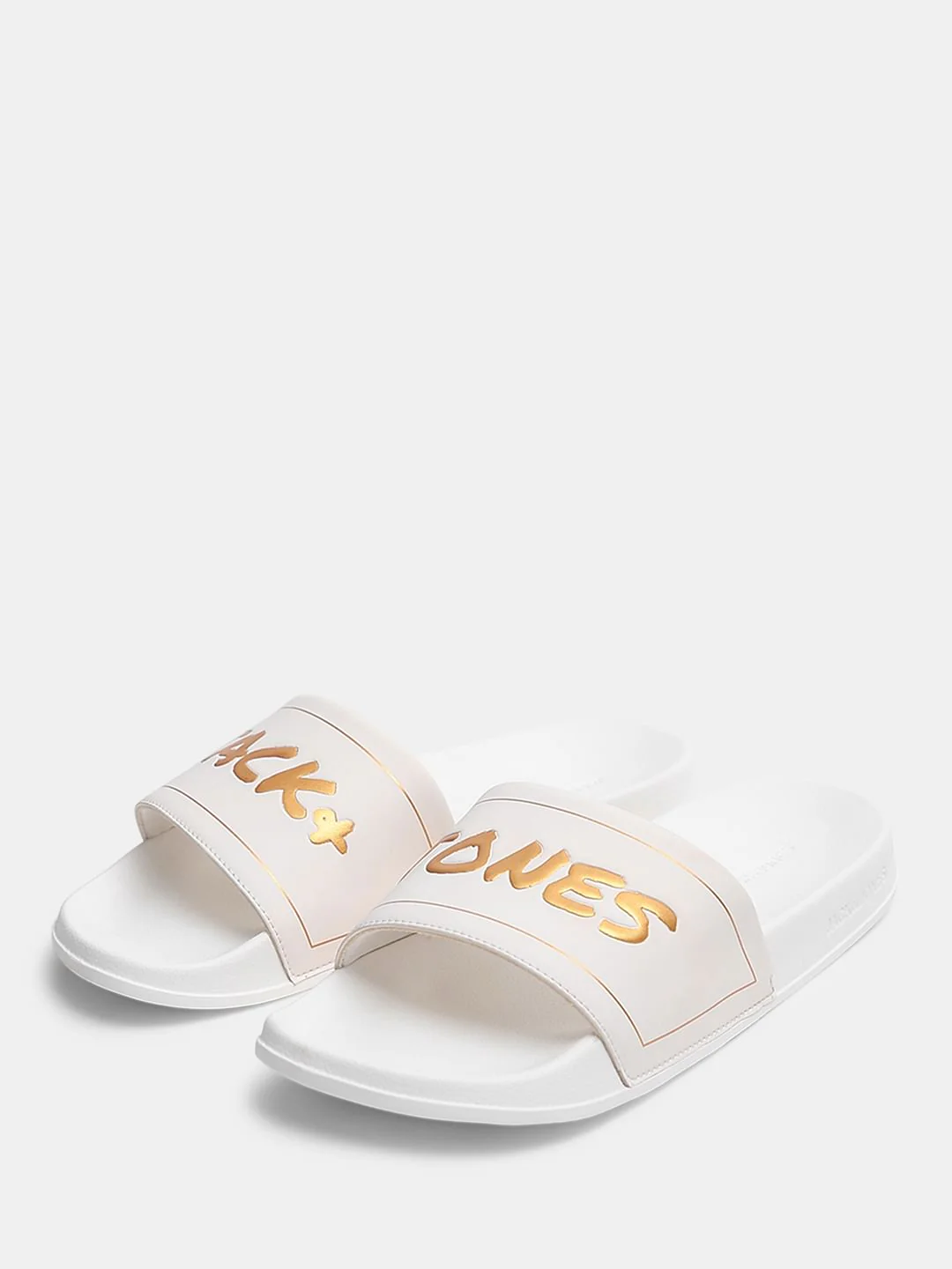 White Logo Print Pool Sliders - Image 6