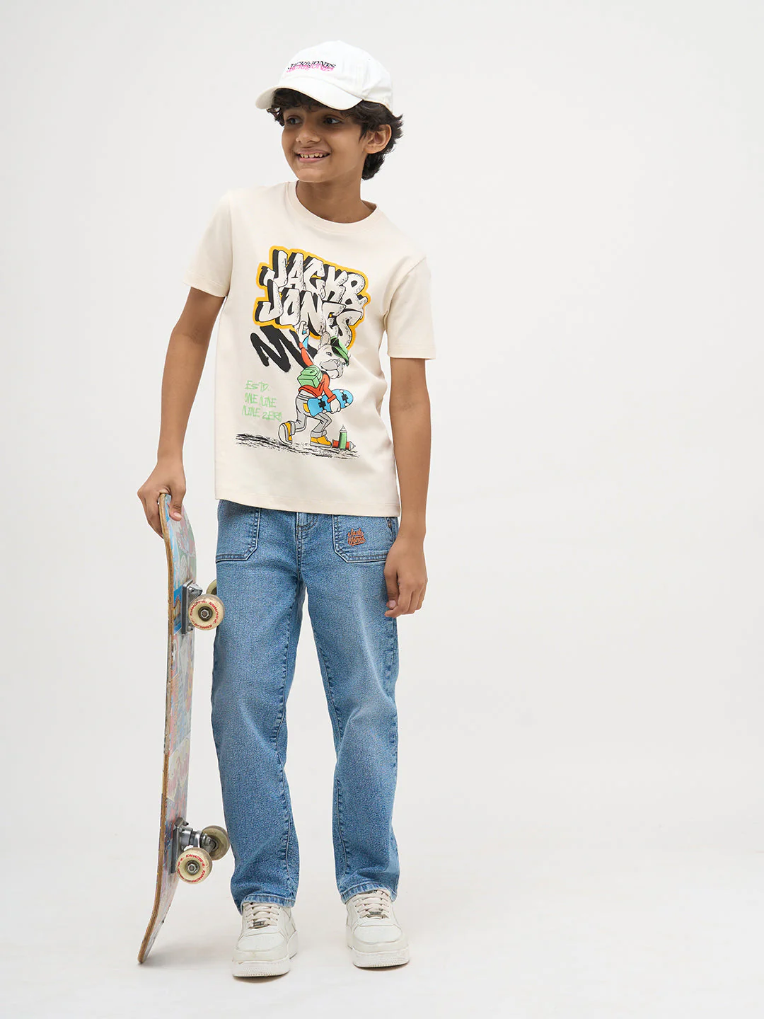 Light Blue Patch Pocket Loose Fit Jeans