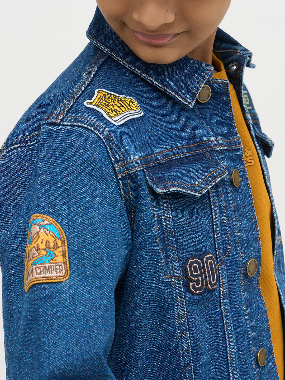Boys Applique Cotton Denim Jacket - Image 6