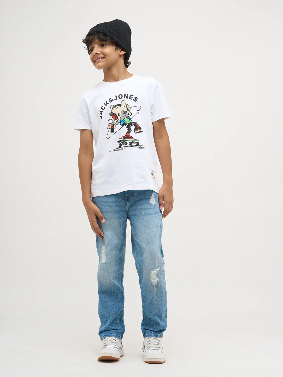 Blue Distressed Regular Fit Jeans
