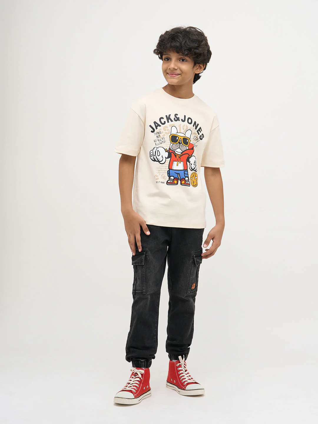 Black Cotton Faded Jogger Jeans - Image 5