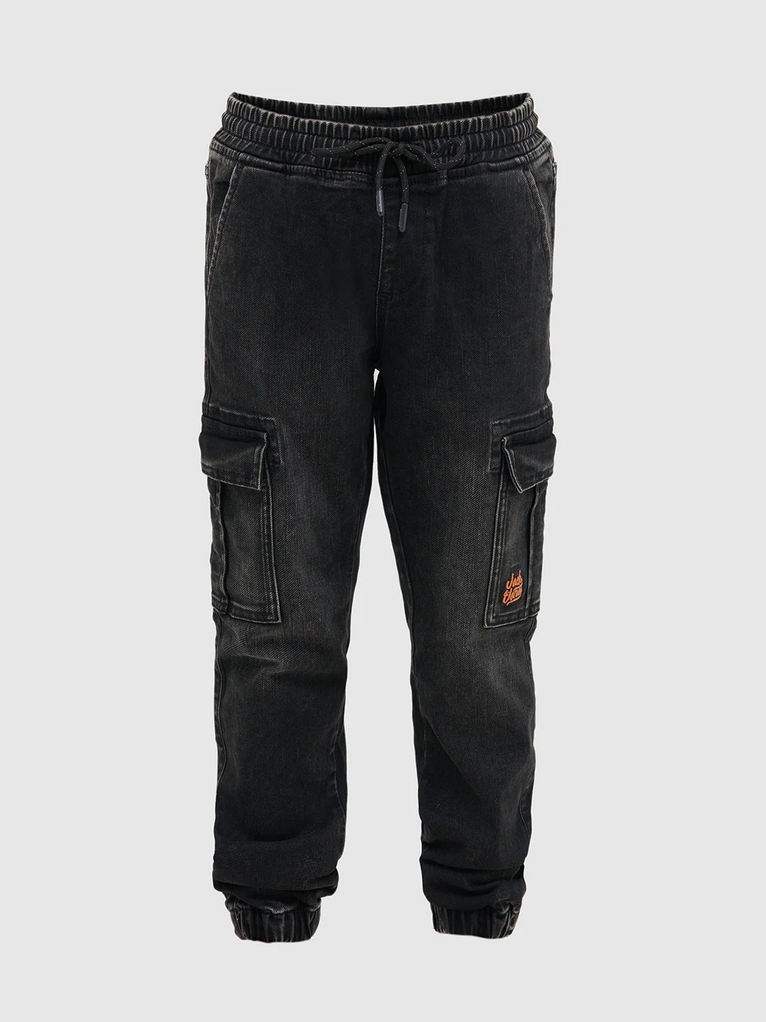 Black Cotton Faded Jogger Jeans - Image 7