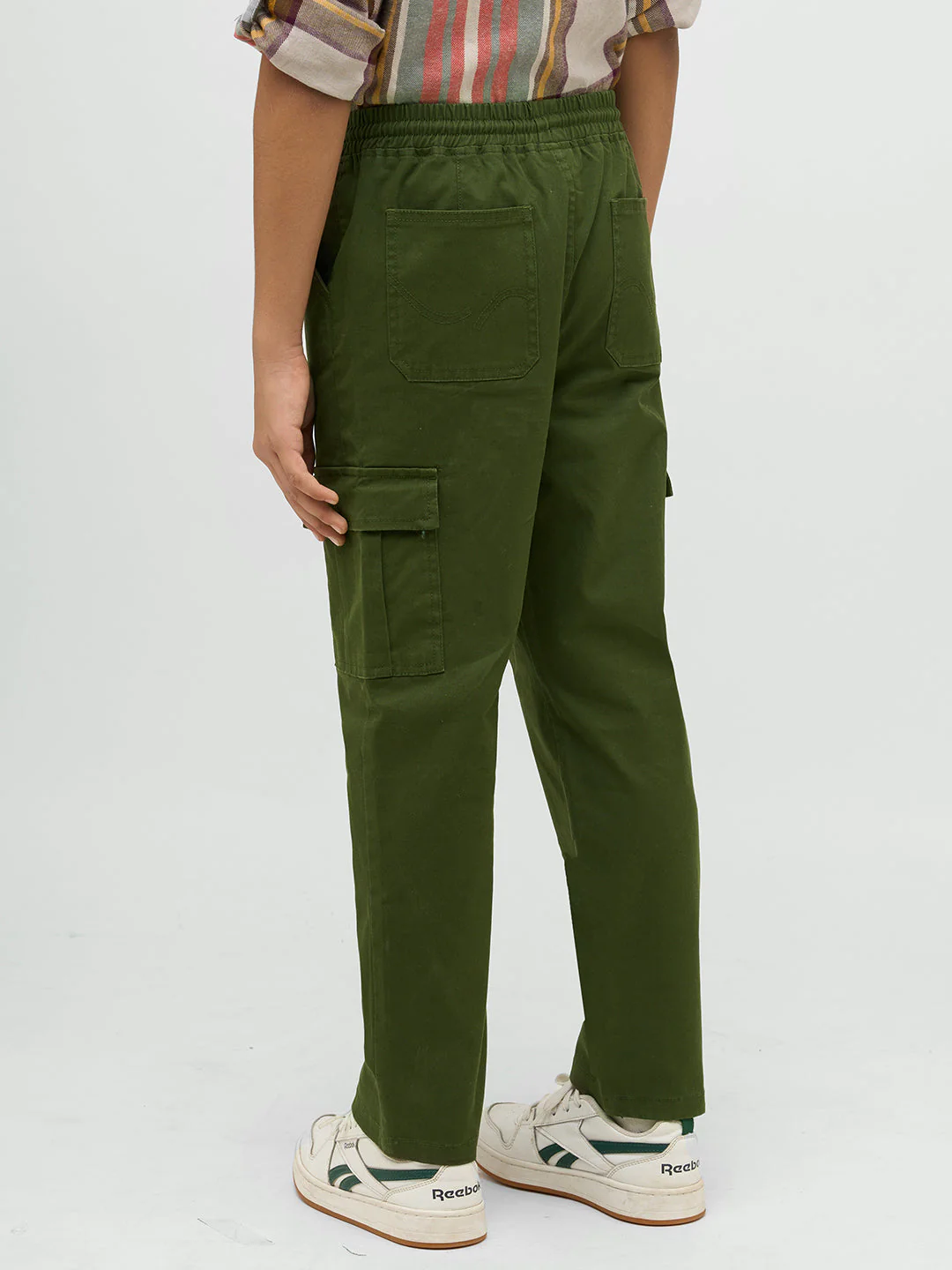 Boys Dark Green Cotton Pants - Image 3