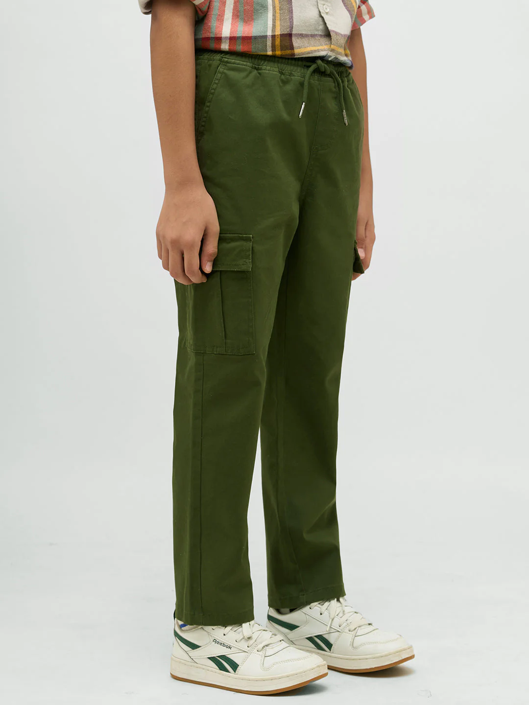 Boys Dark Green Cotton Pants - Image 4