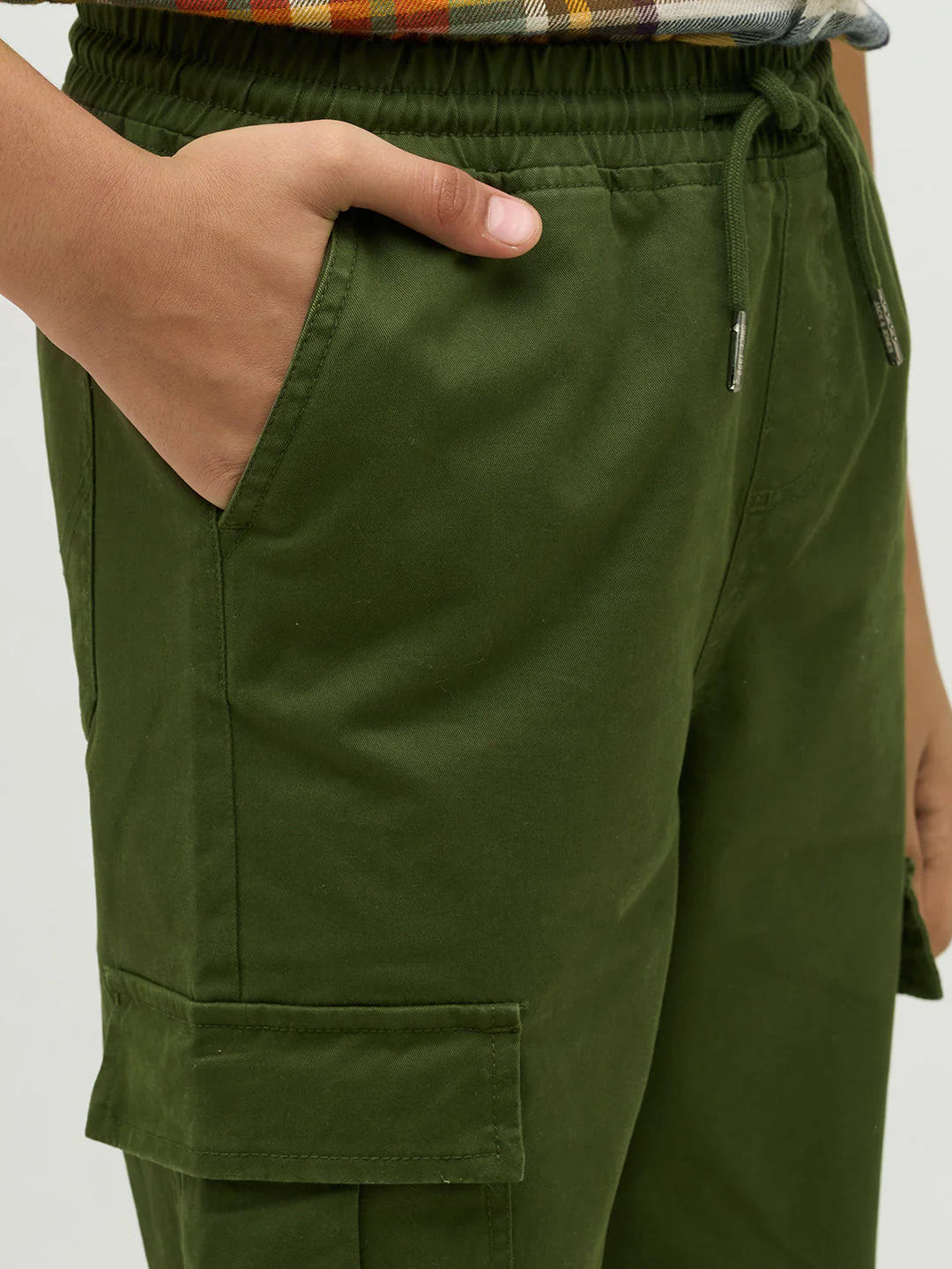 Boys Dark Green Cotton Pants - Image 6