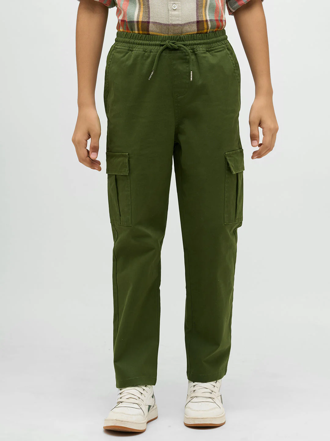 Boys Dark Green Cotton Pants - Image 8