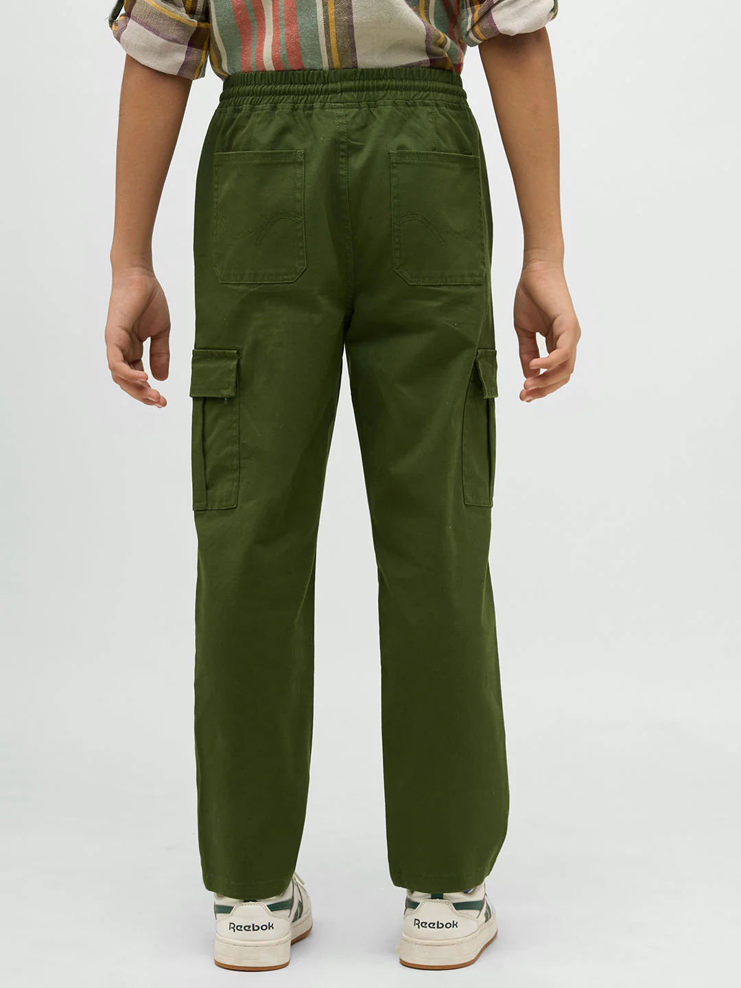 Boys Dark Green Cotton Pants - Image 9