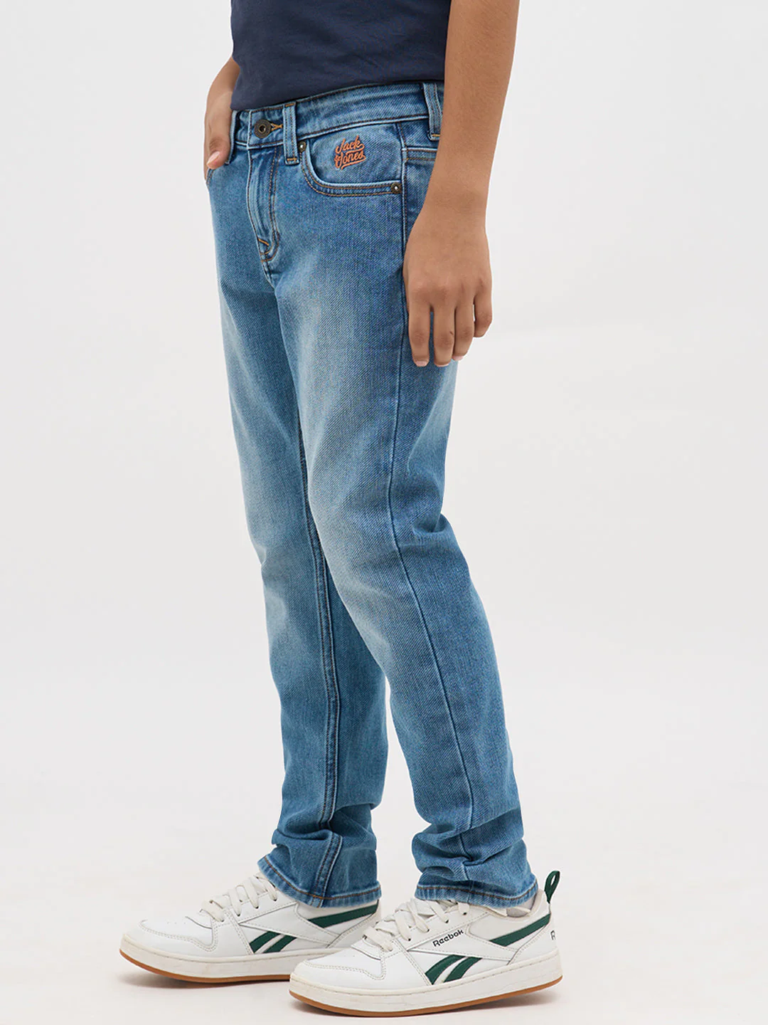 Light Blue Washed Regular Fit Jeans - Image 3