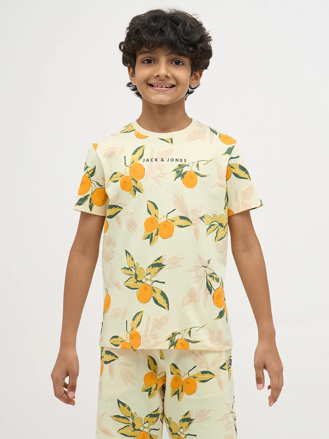 Light Yellow Printed Cotton T-Shirt - Image 8