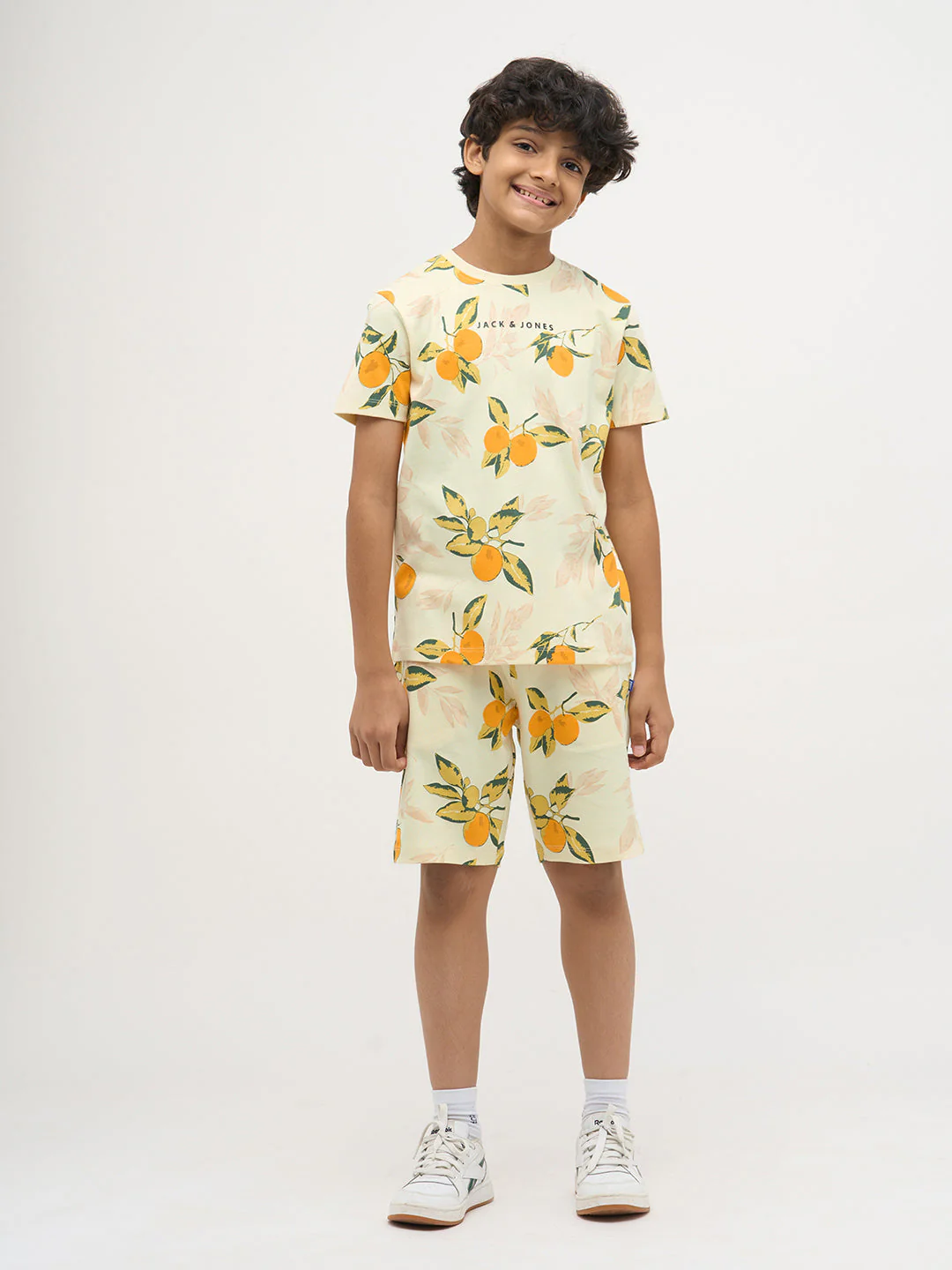 Light Yellow Printed Cotton Shorts - Image 5