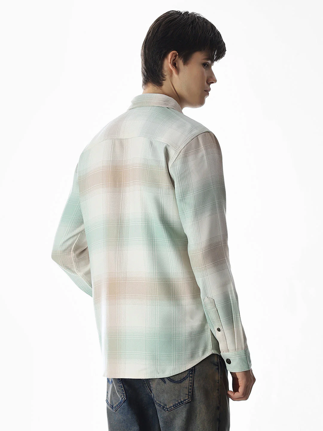 Iceberg Green Check Shirt - Image 4
