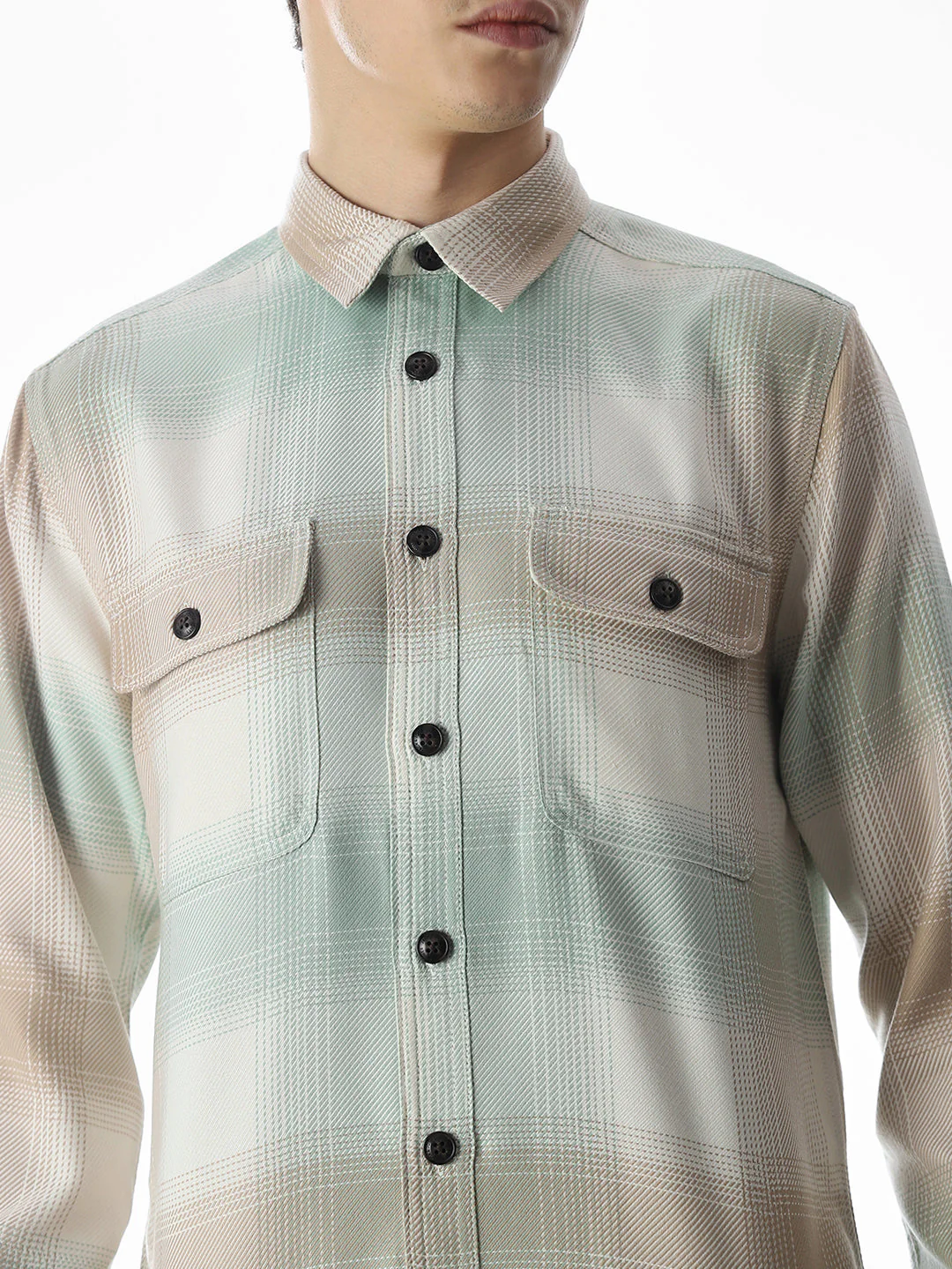 Iceberg Green Check Shirt - Image 5