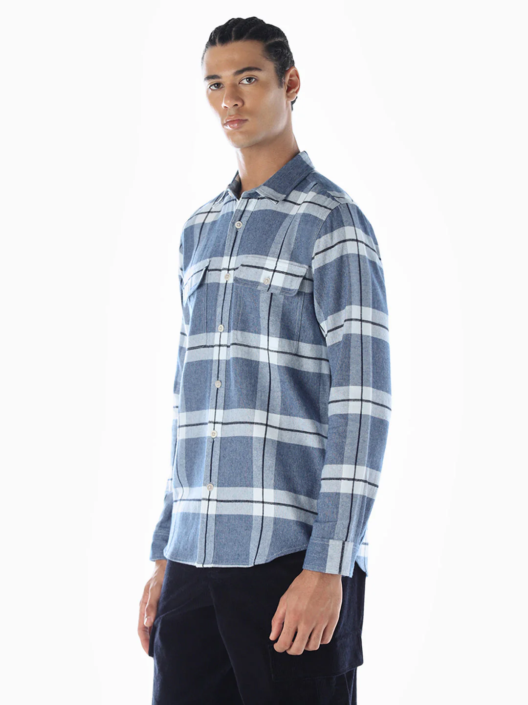 Check Regular Fit Shirt - Blue - Image 3