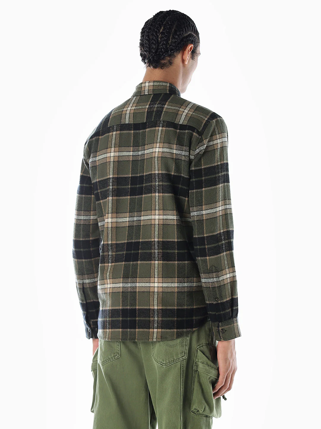Olive Green Flap Pockets Shirt - Image 4