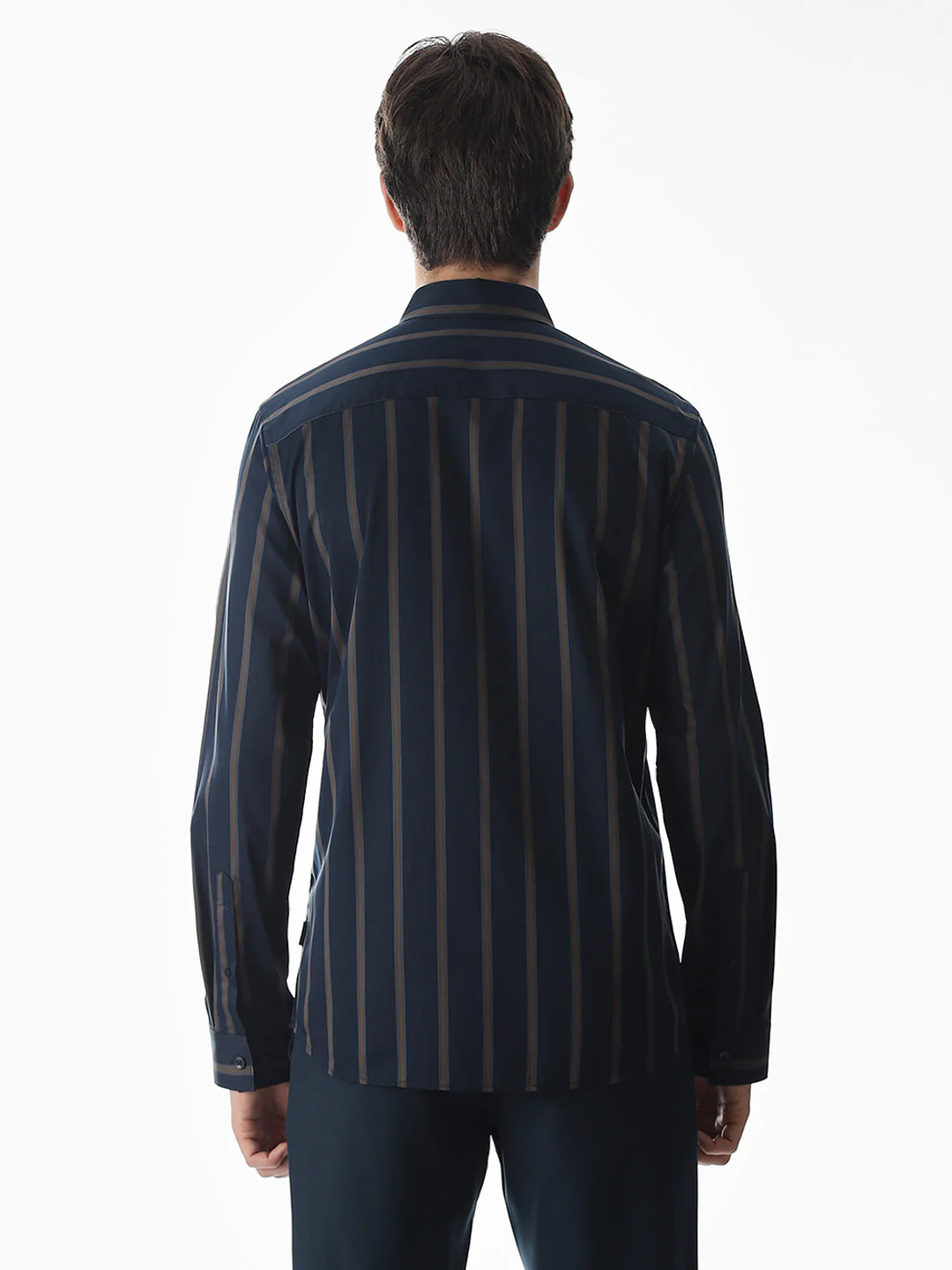 Slim Fit Striped Shirt - Dark Blue - Image 9