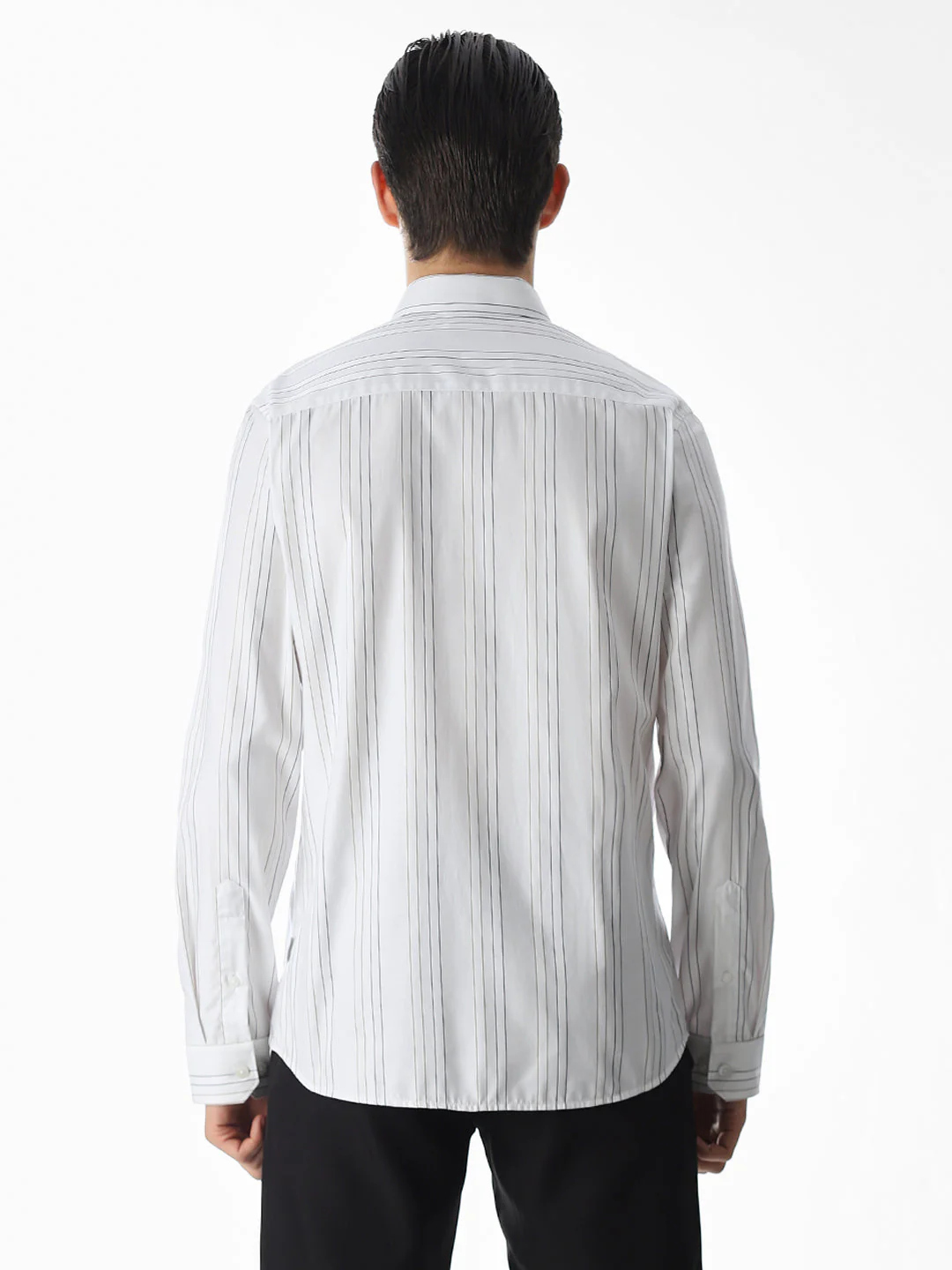 Slim Fit Striped Shirt - White - Image 9