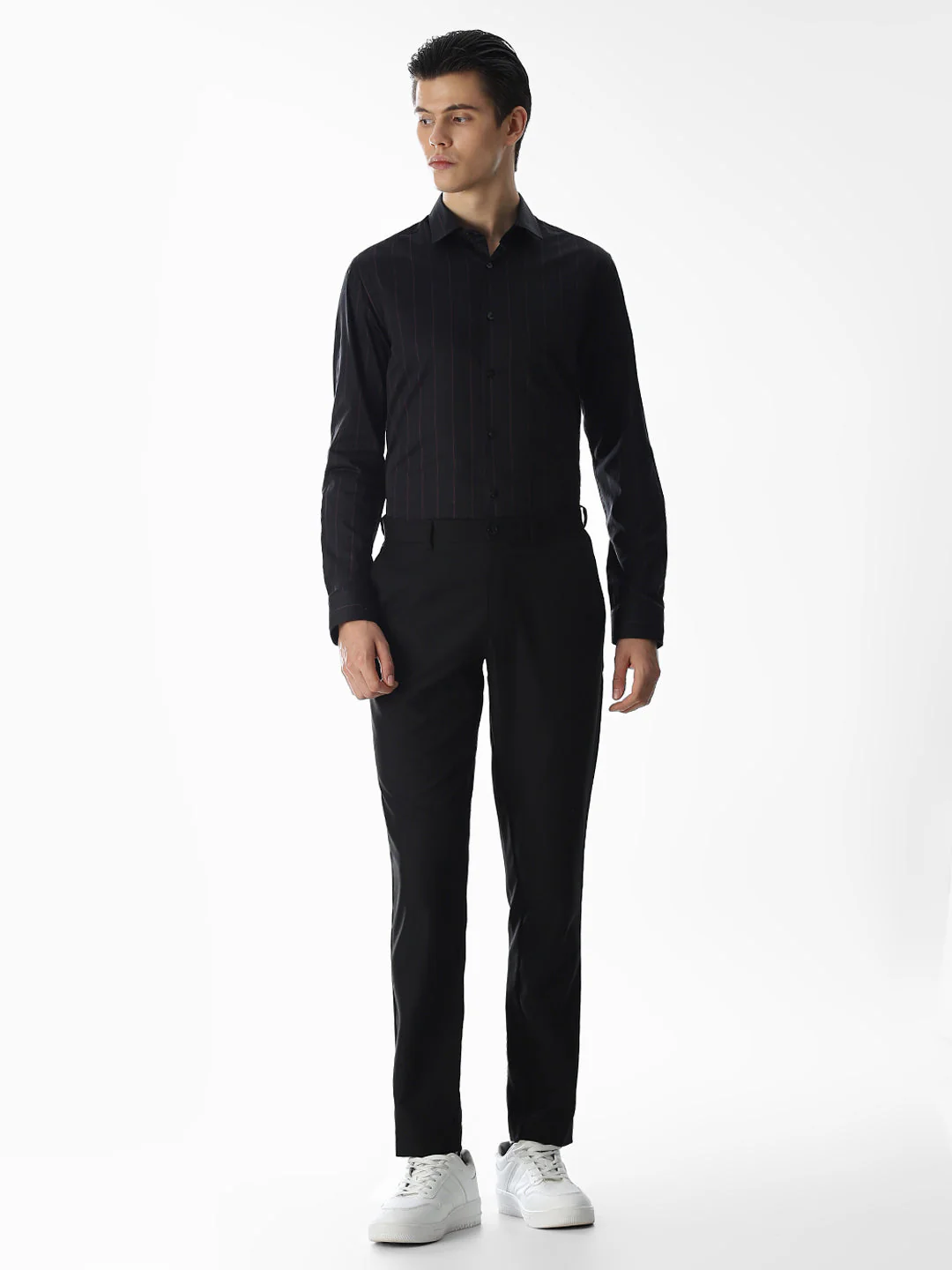 Black Striped Cotton Shirt - Image 6