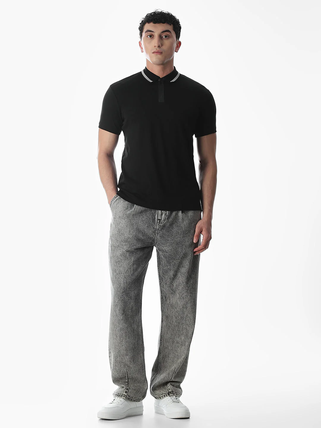 Zip Detail Cotton Polo - Image 6