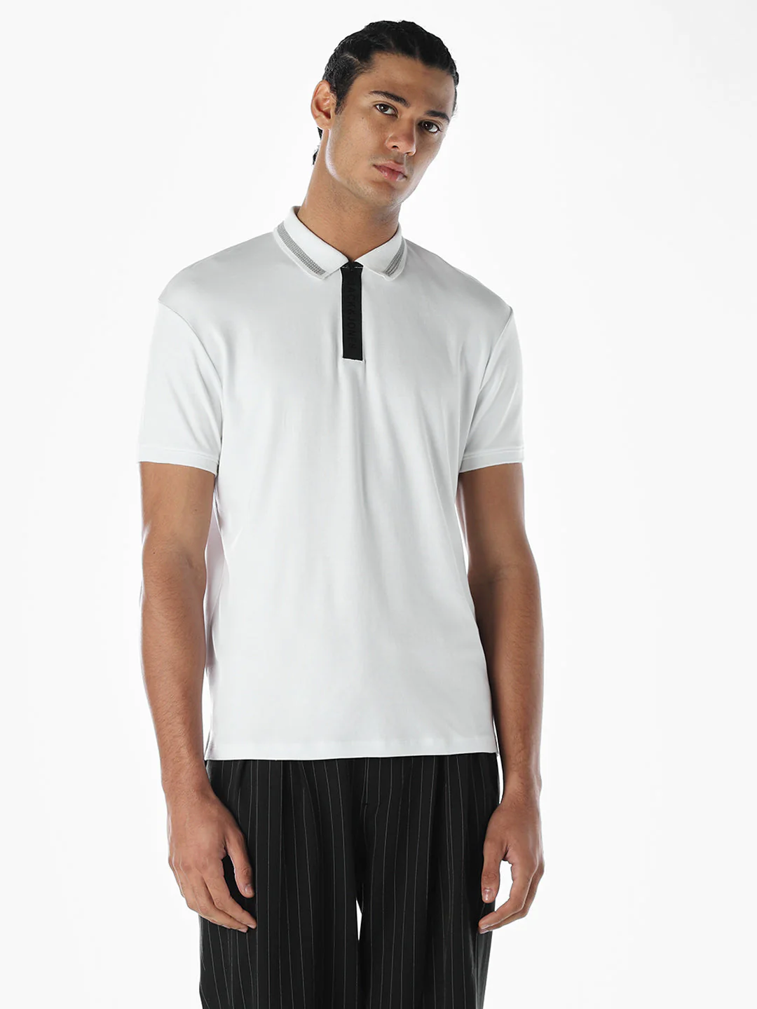 Logo Print Zipped Polo - Image 2